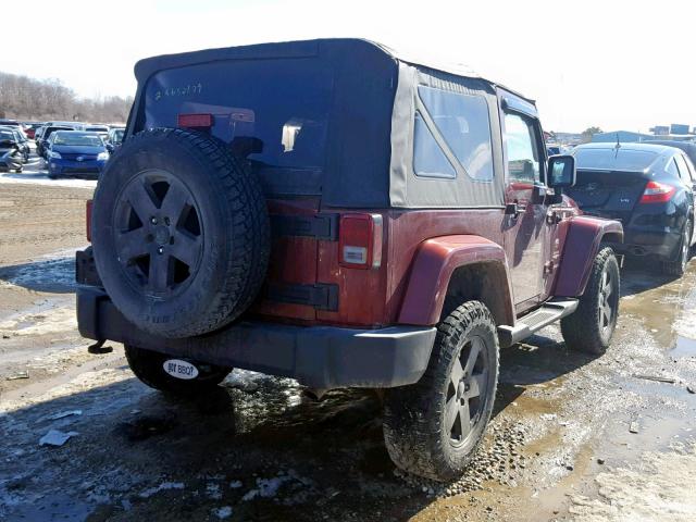 1J4FA54119L741335 - 2009 JEEP WRANGLER S MAROON photo 4