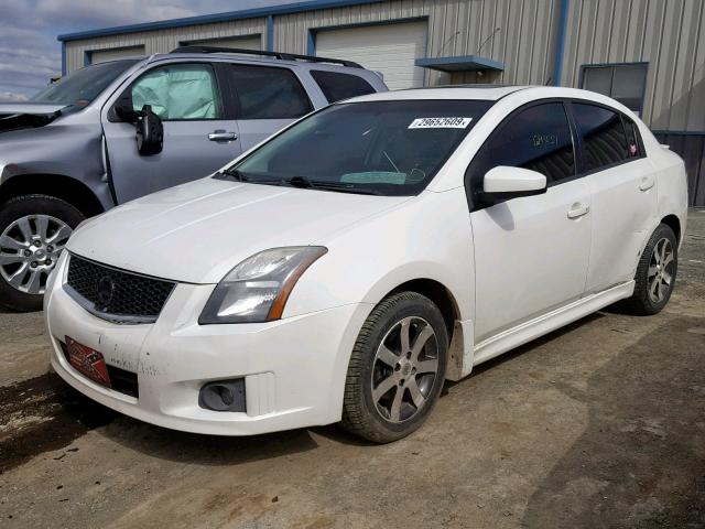 3N1AB6AP1CL619553 - 2012 NISSAN SENTRA 2.0 WHITE photo 2