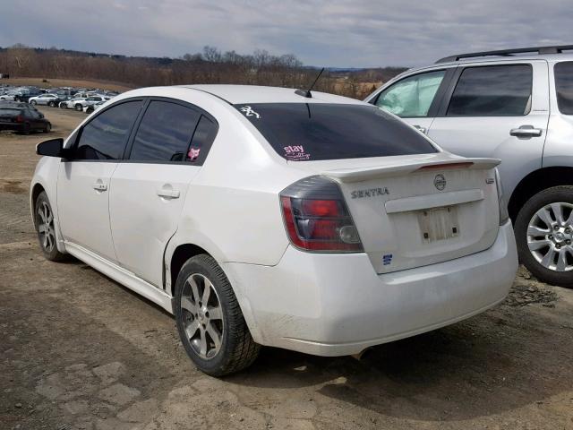 3N1AB6AP1CL619553 - 2012 NISSAN SENTRA 2.0 WHITE photo 3