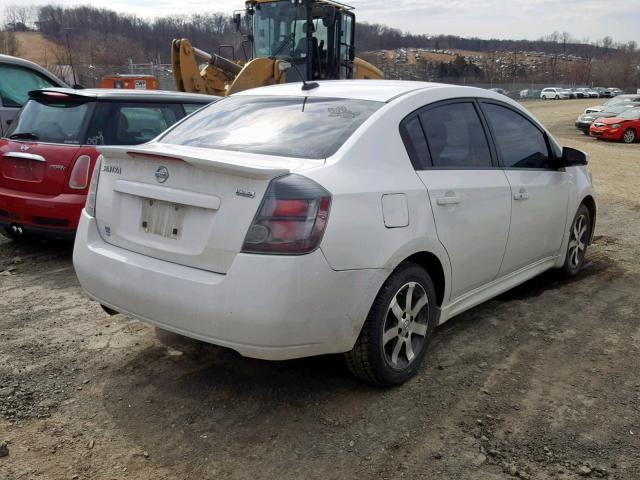 3N1AB6AP1CL619553 - 2012 NISSAN SENTRA 2.0 WHITE photo 4