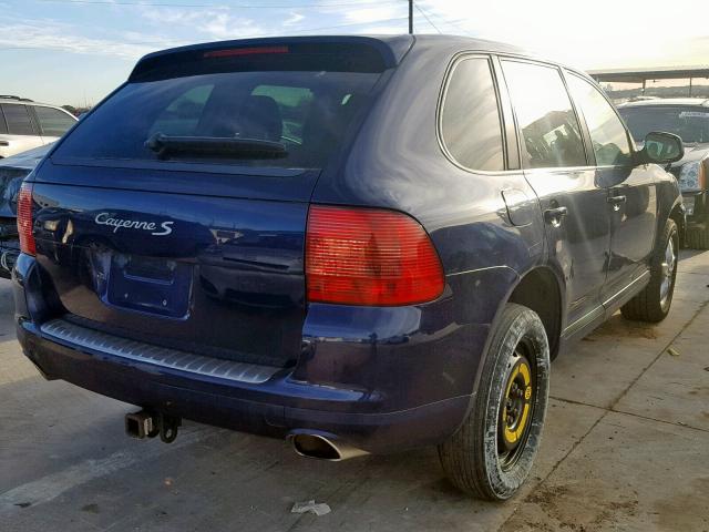 WP1AB29P35LA65813 - 2005 PORSCHE CAYENNE S BLUE photo 4