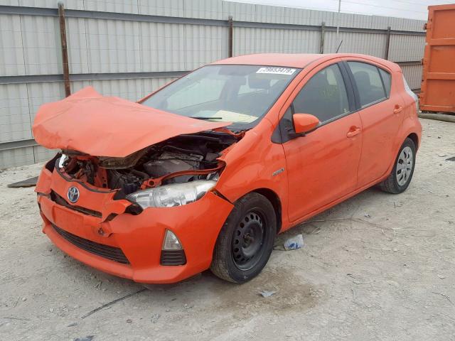 JTDKDTB33C1026483 - 2012 TOYOTA PRIUS C ORANGE photo 2