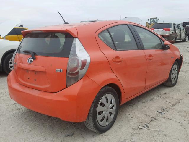 JTDKDTB33C1026483 - 2012 TOYOTA PRIUS C ORANGE photo 4