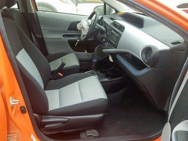 JTDKDTB33C1026483 - 2012 TOYOTA PRIUS C ORANGE photo 5