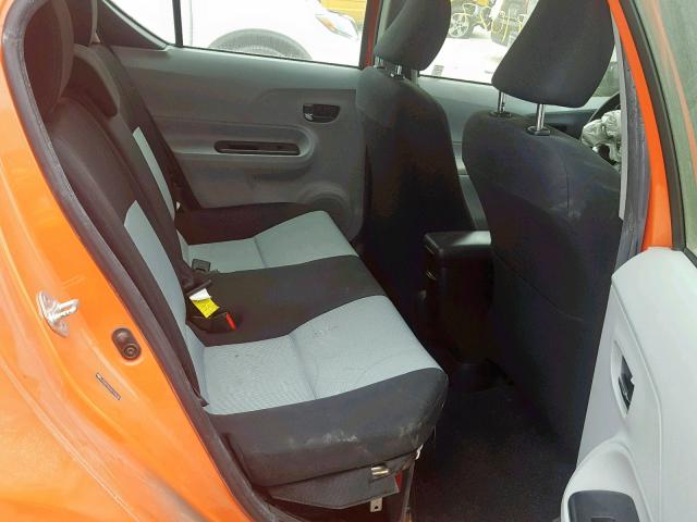 JTDKDTB33C1026483 - 2012 TOYOTA PRIUS C ORANGE photo 6