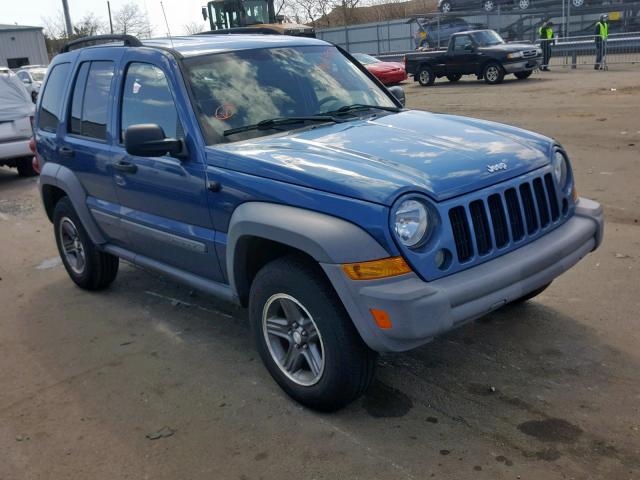 1J4GL48K05W568704 - 2005 JEEP LIBERTY SP BLUE photo 1