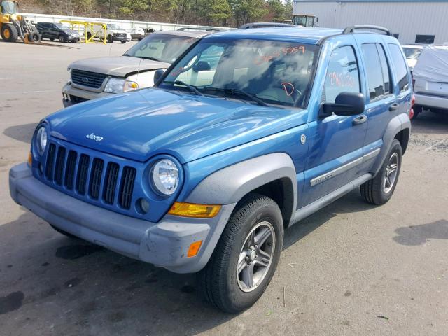 1J4GL48K05W568704 - 2005 JEEP LIBERTY SP BLUE photo 2