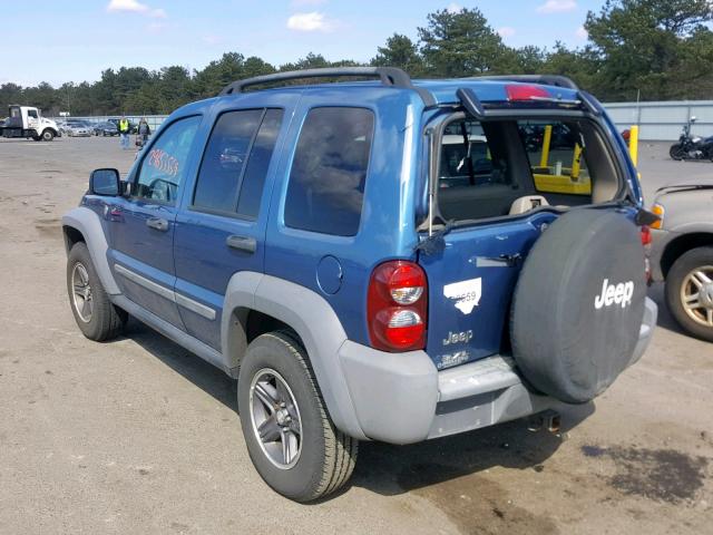 1J4GL48K05W568704 - 2005 JEEP LIBERTY SP BLUE photo 3