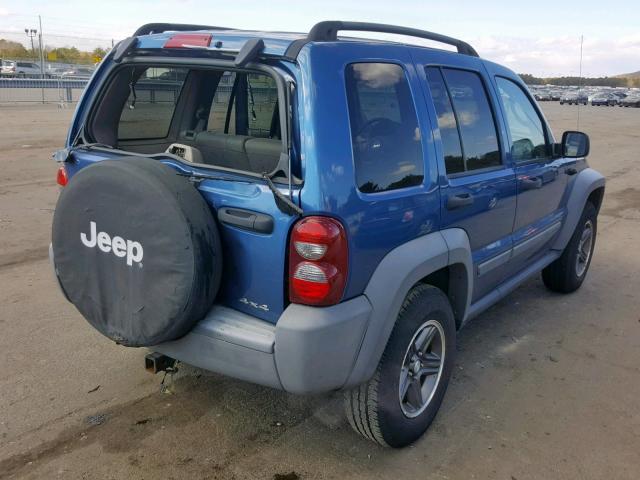 1J4GL48K05W568704 - 2005 JEEP LIBERTY SP BLUE photo 4