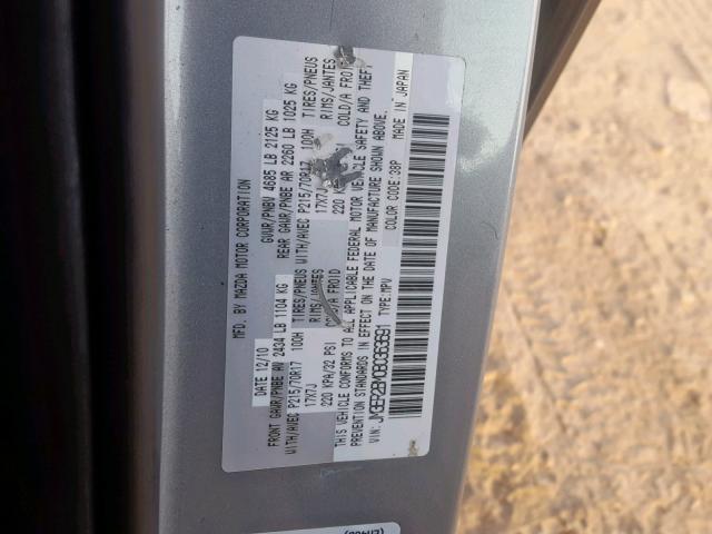 JM3ER2BM0B0363691 - 2011 MAZDA CX-7 GRAY photo 10