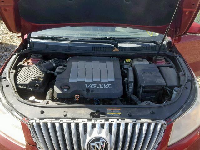 1G4GC5EG3AF143852 - 2010 BUICK LACROSSE C RED photo 7