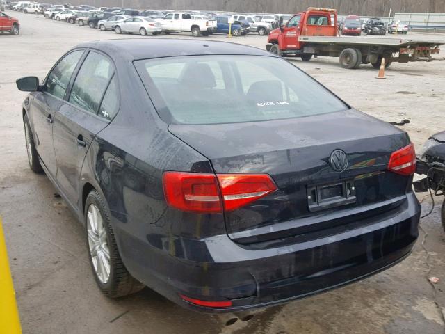 3VW1K7AJ1FM422344 - 2015 VOLKSWAGEN JETTA BASE BLACK photo 3