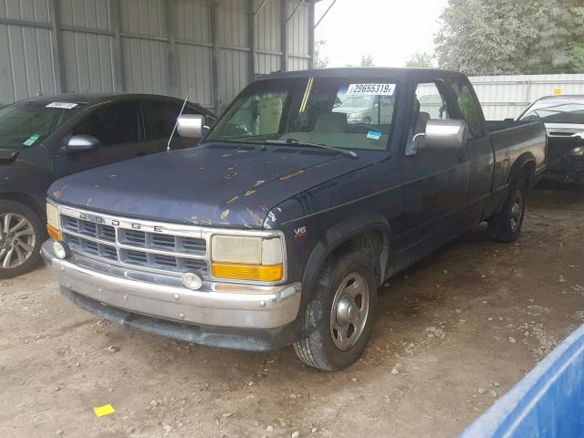 1B7GL23X7SS385624 - 1995 DODGE DAKOTA BLUE photo 2