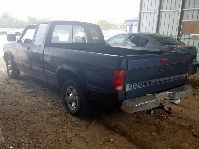 1B7GL23X7SS385624 - 1995 DODGE DAKOTA BLUE photo 3