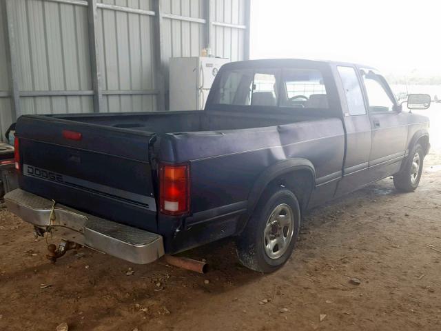 1B7GL23X7SS385624 - 1995 DODGE DAKOTA BLUE photo 4