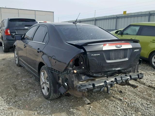 3FAHP0KC4AR214518 - 2010 FORD FUSION SPO BLACK photo 3