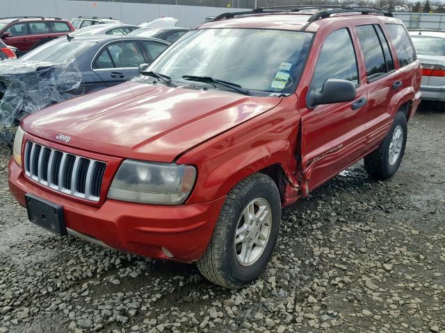 1J4GW48S74C173104 - 2004 JEEP GRAND CHER RED photo 2