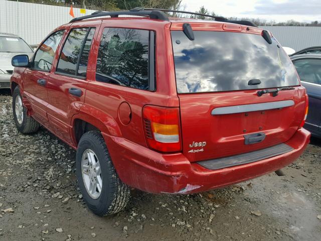 1J4GW48S74C173104 - 2004 JEEP GRAND CHER RED photo 3