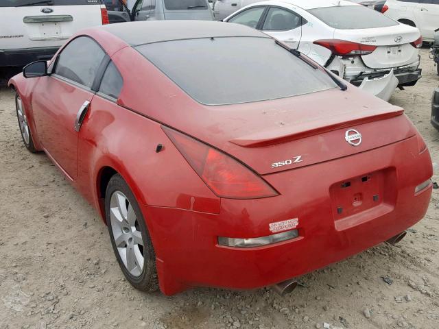 JN1AZ34D85M607405 - 2005 NISSAN 350Z COUPE RED photo 3