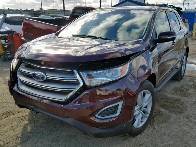 2FMPK3J99JBB73602 - 2018 FORD EDGE SEL MAROON photo 2