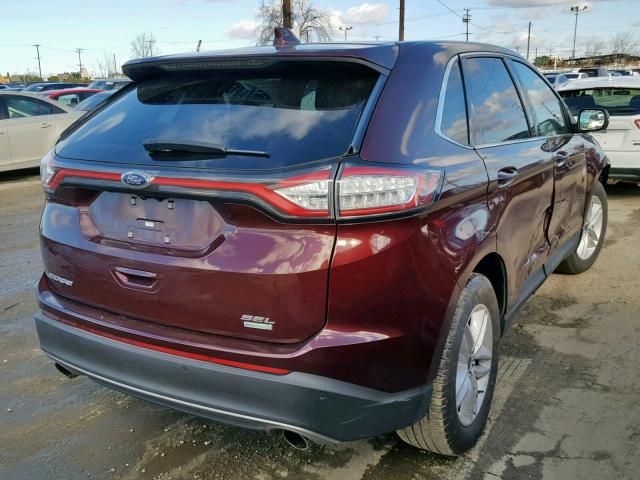 2FMPK3J99JBB73602 - 2018 FORD EDGE SEL MAROON photo 4