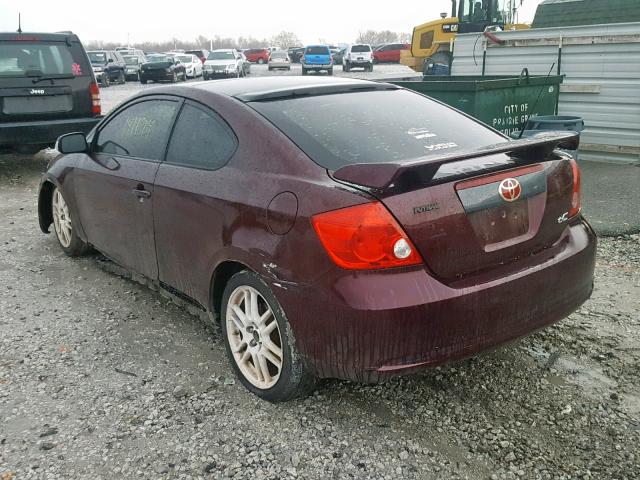 JTKDE177260097683 - 2006 TOYOTA SCION TC MAROON photo 3