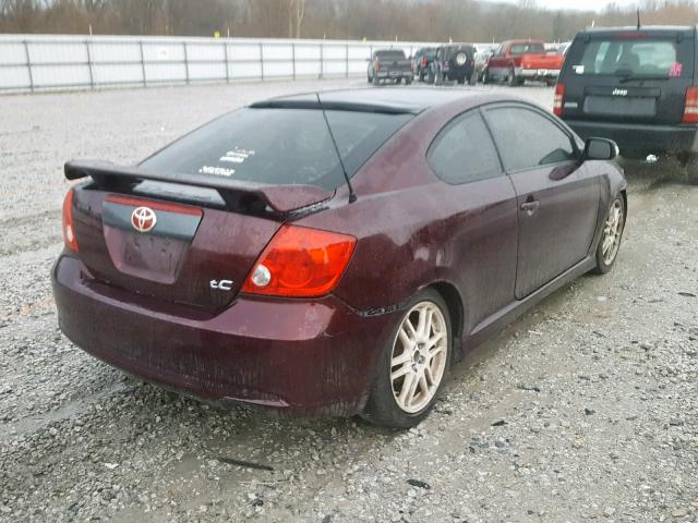 JTKDE177260097683 - 2006 TOYOTA SCION TC MAROON photo 4
