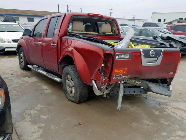 1N6AD0ER0AC446307 - 2010 NISSAN FRONTIER C RED photo 3