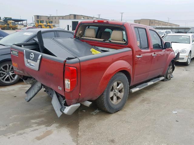 1N6AD0ER0AC446307 - 2010 NISSAN FRONTIER C RED photo 4