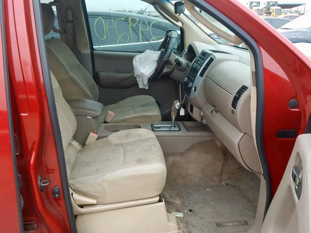 1N6AD0ER0AC446307 - 2010 NISSAN FRONTIER C RED photo 5