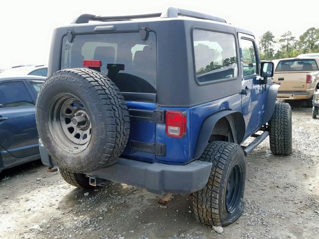 1J4FA24189L789039 - 2009 JEEP WRANGLER X BLUE photo 4