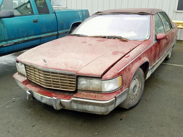 1G6DW52P1RR719681 - 1994 CADILLAC FLEETWOOD BURGUNDY photo 2