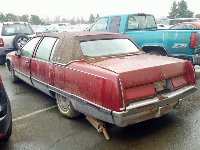 1G6DW52P1RR719681 - 1994 CADILLAC FLEETWOOD BURGUNDY photo 3