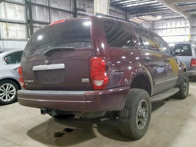 1D4HB58D74F145527 - 2004 DODGE DURANGO LI MAROON photo 4