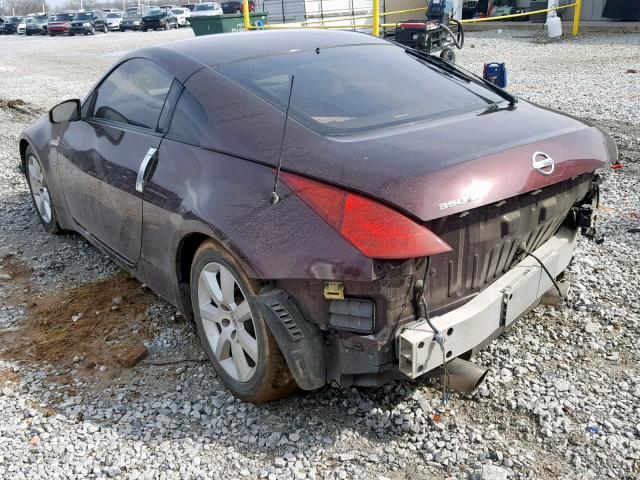 JN1AZ34D93T120216 - 2003 NISSAN 350Z COUPE MAROON photo 3