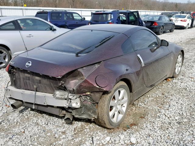 JN1AZ34D93T120216 - 2003 NISSAN 350Z COUPE MAROON photo 4