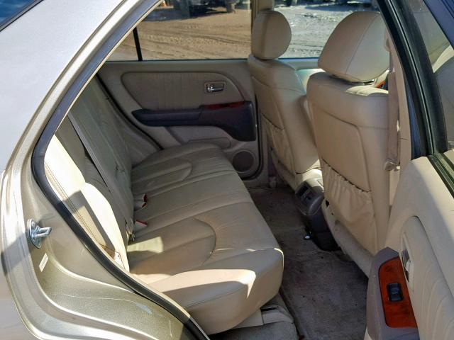 JTJHF10U020257573 - 2002 LEXUS RX 300 GOLD photo 6