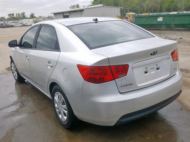 KNAFU4A24A5816538 - 2010 KIA FORTE EX SILVER photo 3