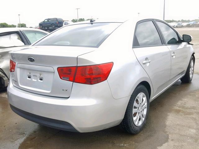 KNAFU4A24A5816538 - 2010 KIA FORTE EX SILVER photo 4