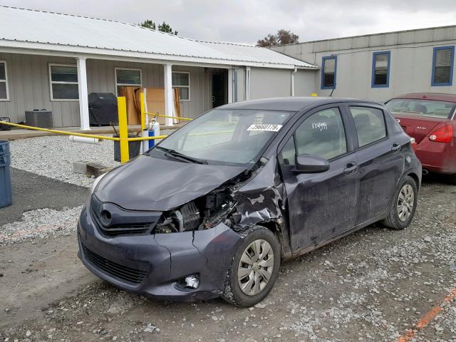 JTDKTUD34ED578906 - 2014 TOYOTA YARIS GRAY photo 2