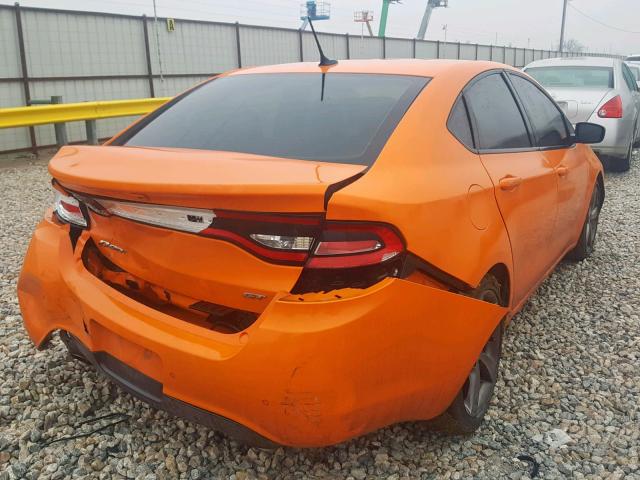 1C3CDFCB3DD325598 - 2013 DODGE DART LIMIT ORANGE photo 4