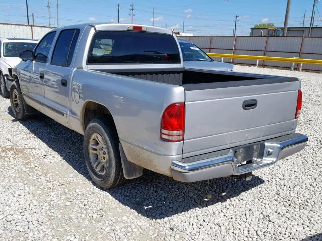 1B7HL2AN01S226660 - 2001 DODGE DAKOTA QUA SILVER photo 3