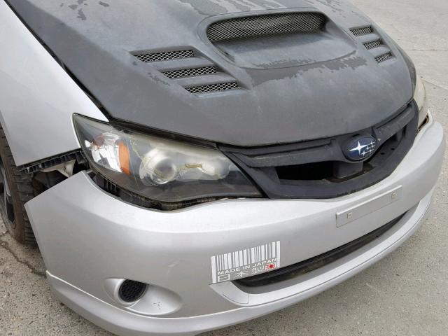 JF1GE76669G504941 - 2009 SUBARU IMPREZA WR SILVER photo 9