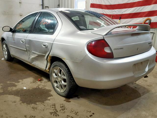 1B3ES56C02D631195 - 2002 DODGE NEON ES GRAY photo 3