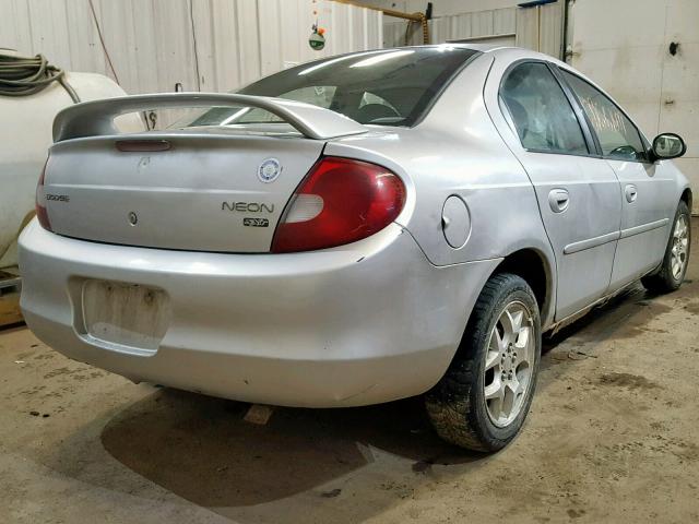 1B3ES56C02D631195 - 2002 DODGE NEON ES GRAY photo 4