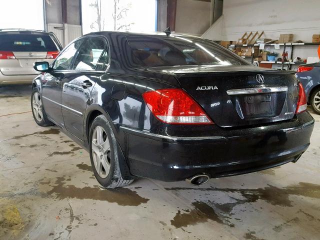 JH4KB16546C007132 - 2006 ACURA RL BLACK photo 3