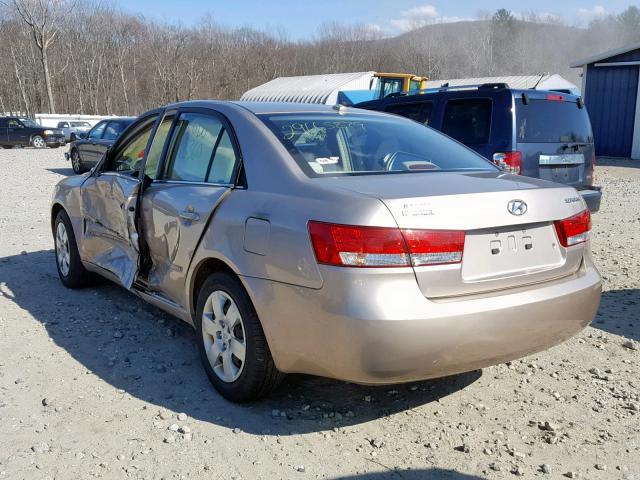 5NPET46C97H286711 - 2007 HYUNDAI SONATA GLS TAN photo 3