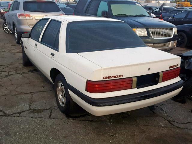 1G1LT53T5ME110440 - 1991 CHEVROLET CORSICA WHITE photo 3