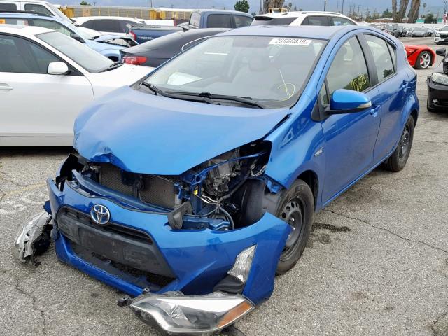 JTDKDTB38G1137682 - 2016 TOYOTA PRIUS C BLUE photo 2