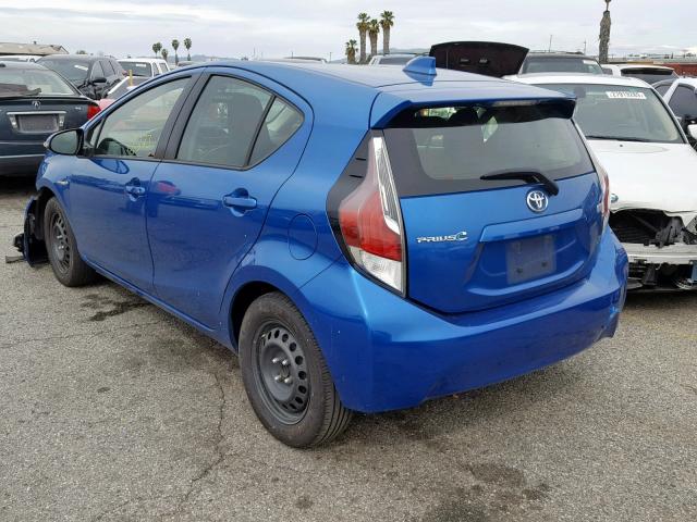 JTDKDTB38G1137682 - 2016 TOYOTA PRIUS C BLUE photo 3